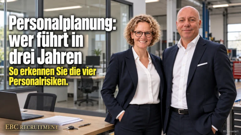 Personalplanung: wer führt in drei Jahren. So erkennen Sie die vier Personalrisiken. EBC Recruitment verbindet Nachfolgeplanung und Personalrisiken mit Ihrer Strategie.