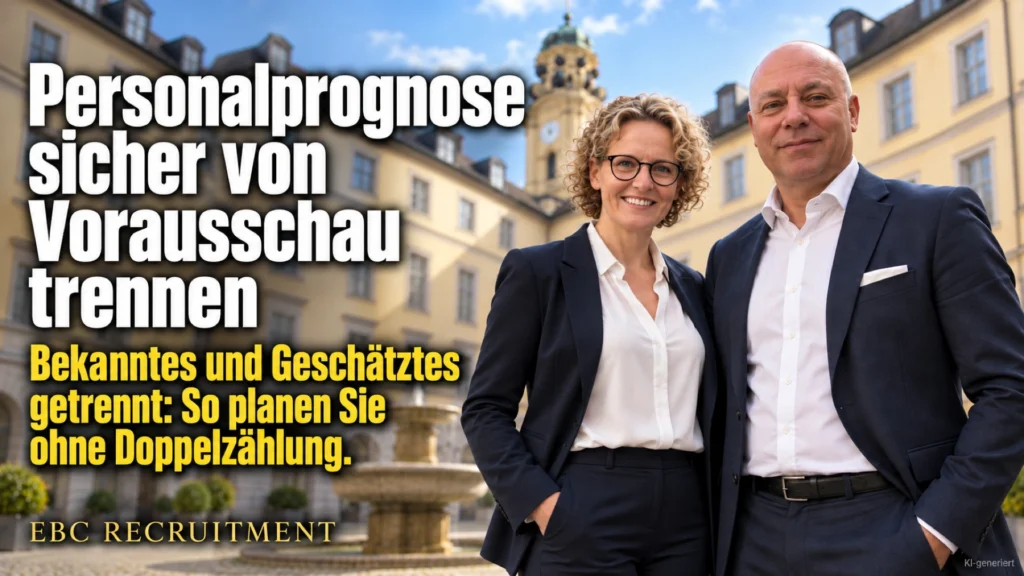 Personalprognose sicher von Vorausschau trennen: Bekanntes und Geschätztes getrennt: So planen Sie ohne Doppelzählung. EBC Recruitment erklärt Fluktuation in der Personalplanung.