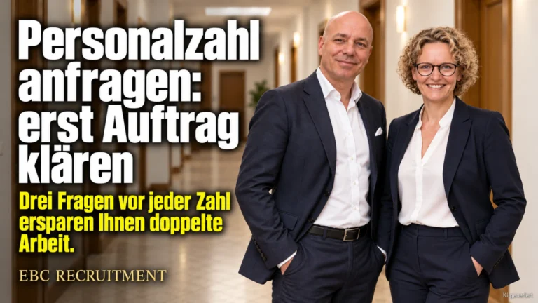 Personalzahl anfragen: erst Auftrag klären. Drei Fragen vor jeder Zahl ersparen Ihnen doppelte Arbeit. EBC Recruitment zeigt Führungskräften Kennzahlen und Berichtswesen im Personalcontrolling.