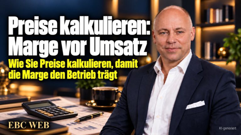 Preise kalkulieren: Marge vor Umsatz. Gewonnen über den Preis. EBC Eller Business Consulting rechnet vor, wie Kalkulation die Preisspirale bei der Ausschreibung bremst.