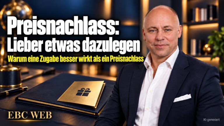 Preisnachlass: Lieber etwas dazulegen. Der Interessent zögert noch. EBC Eller Business Consulting erklärt in der Preisverhandlung, warum eine Zugabe Honorar und Angebot schützt.