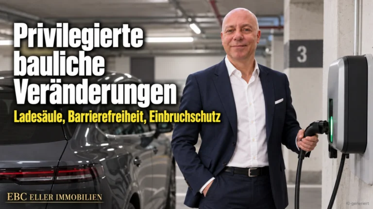 Privilegierte bauliche Veränderungen: Ladesäule, Barrierefreiheit, Einbruchschutz. EBC Eller Immobilien erklärt Hausverwaltungen Sondernutzungsrecht und Gemeinschaftseigentum.