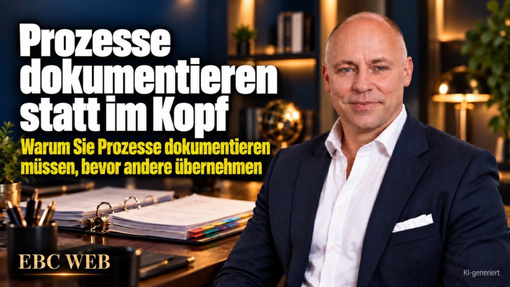 Prozesse dokumentieren statt im Kopf: Ein anderer soll übernehmen. EBC Eller Business Consulting erklärt, wie Prozessbeschreibung Übergabe und Unternehmensnachfolge sichert.