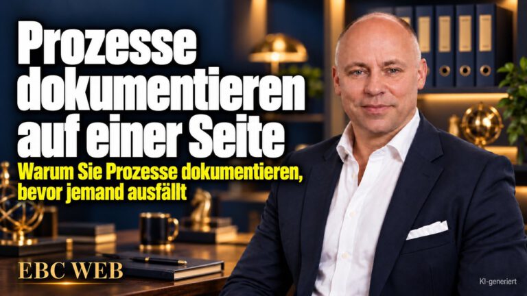 Prozesse dokumentieren auf einer Seite: Zwei Wochen ohne Sachbearbeiterin. EBC Eller Business Consulting zeigt, wie Prozessbeschreibung das Klumpenrisiko senkt.