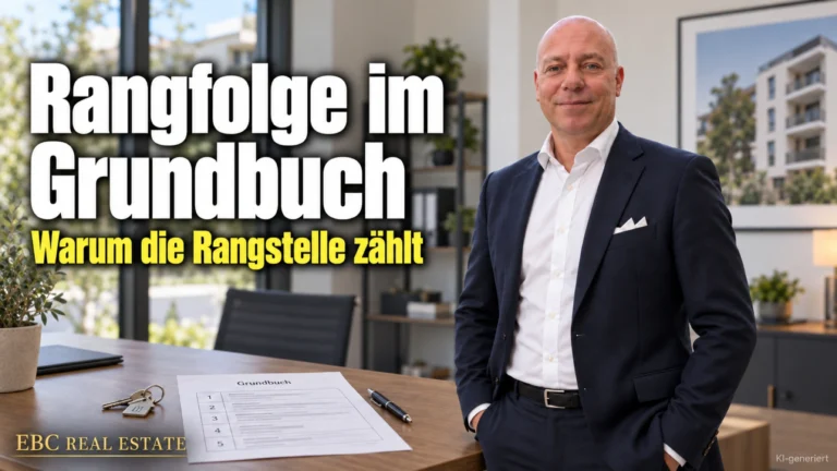 Rangfolge im Grundbuch: Warum die Rangstelle zählt. EBC Real Estate erklärt für das Immobilien Investment Rangrücktritt, Reallast und Zwangsversteigerung.