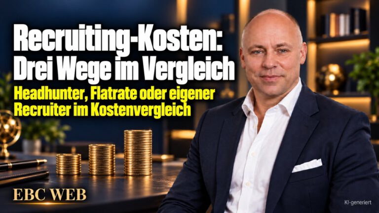 Recruiting-Kosten: Drei Wege im Vergleich. Drei Angebote auf dem Tisch. EBC Eller Business Consulting vergleicht Headhunter, eigenen Recruiter und Recruiting-as-a-Service.