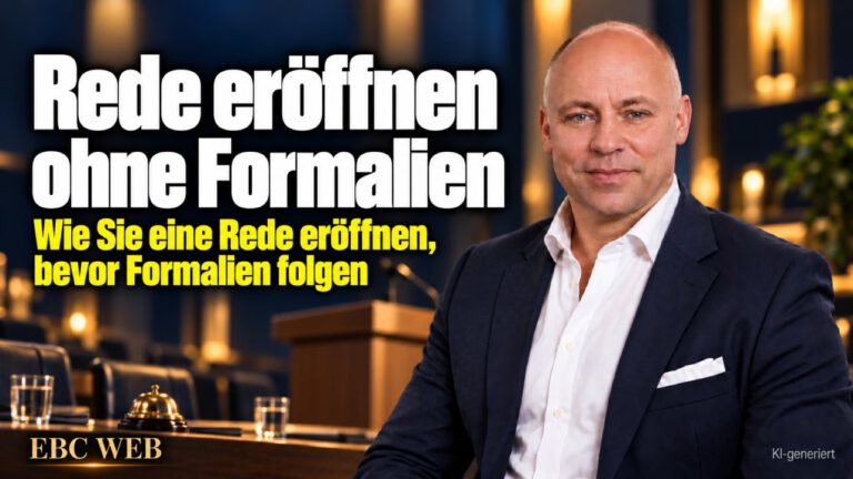 Rede eröffnen ohne Formalien: Der Saal hört noch zu. EBC Eller Business Consulting zeigt, wie ein starker Redeeinstieg im Vortrag zur Kundengewinnung beiträgt.