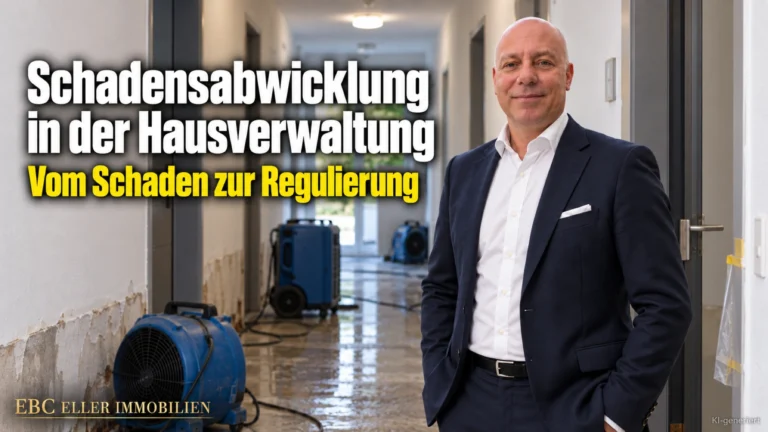 Schadensabwicklung in der Hausverwaltung: Vom Schaden zur Regulierung. EBC Eller Immobilien zeigt Hausverwaltungen Obliegenheit, Sondereigentum und Mietverlustversicherung im Schadensfall.