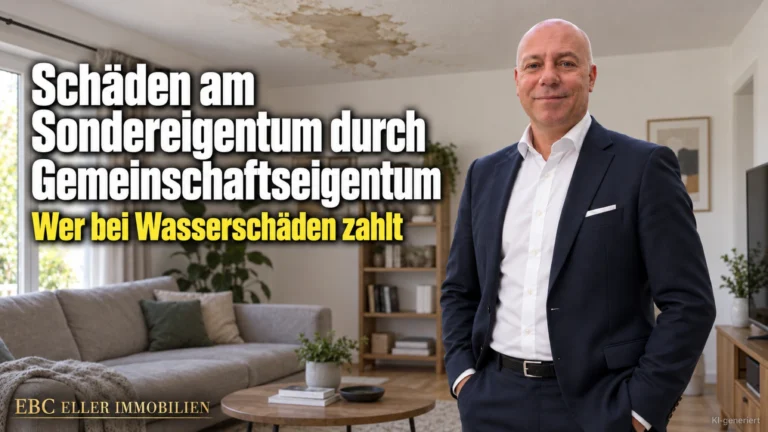 Schäden am Sondereigentum durch Gemeinschaftseigentum: Wer bei Wasserschäden zahlt. EBC Eller Immobilien prüft für Hausverwaltungen Wohngebäude- und Haftpflichtversicherung.