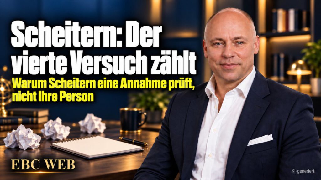 Scheitern: Der vierte Versuch zählt. Der dritte Anlauf scheitert. EBC Eller Business Consulting zeigt Unternehmern, wie Sie Fehler auswerten und nach dem Fehlschlag durchhalten.