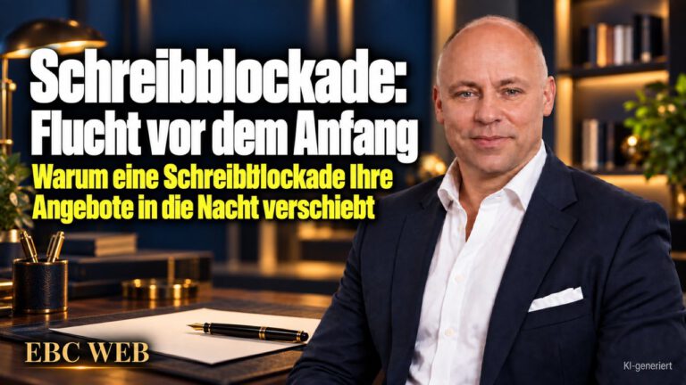 Schreibblockade: Flucht vor dem Anfang. Der Schreibtisch wird wichtig. EBC Eller Business Consulting zeigt, wie Sie Prokrastination beim Angebot schreiben überwinden.
