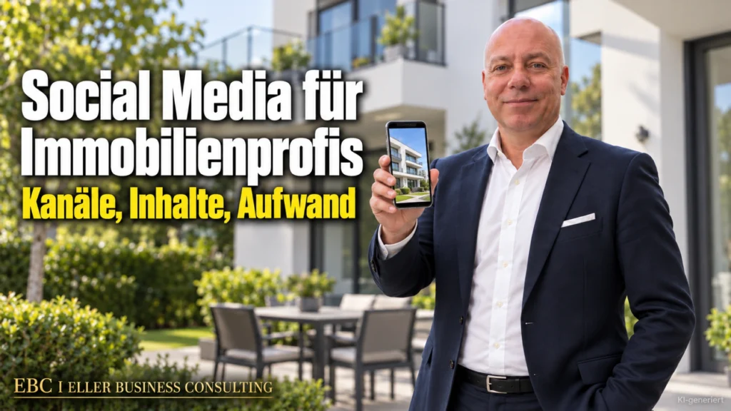 Social Media für Immobilienprofis: Kanäle, Inhalte, Aufwand. EBC Eller Business Consulting verbindet AIDA-Formel, Corporate Identity und Einwilligung nach Datenschutz.
