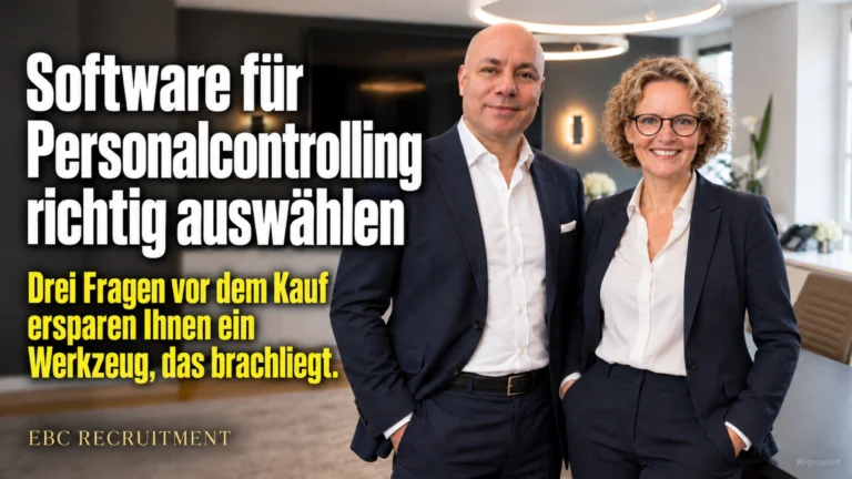 Software für Personalcontrolling richtig auswählen: Drei Fragen vor dem Kauf ersparen Ihnen ein Werkzeug, das brachliegt. EBC Recruitment prüft Lohnprogramm und Digitalisierung.
