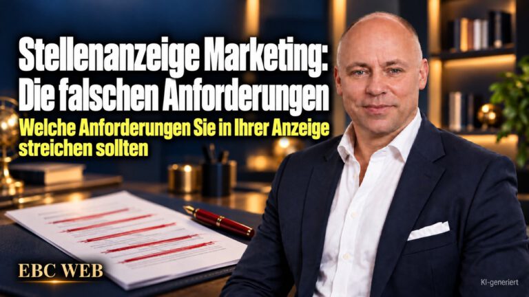 Stellenanzeige Marketing: Die falschen Anforderungen. Die Anzeige von der Konkurrenz. EBC Eller Business Consulting schärft Anforderungsprofil und Stellenbeschreibung.
