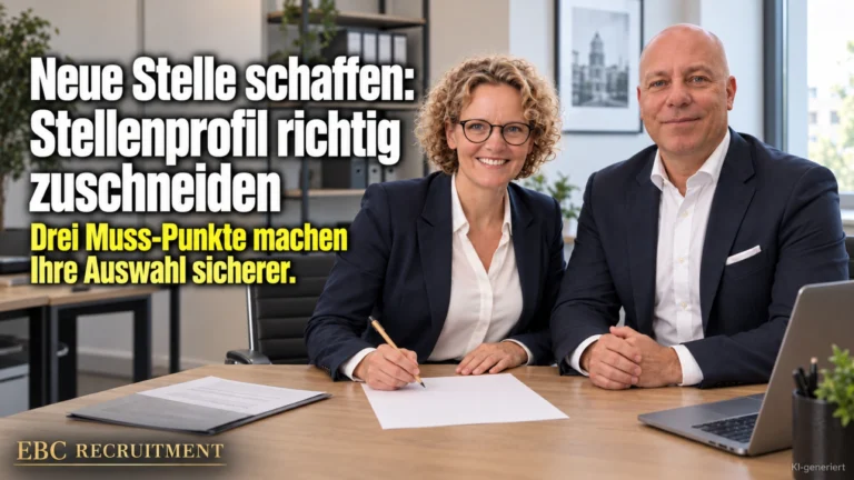 Neue Stelle schaffen: Stellenprofil richtig zuschneiden. Drei Muss-Punkte machen Ihre Auswahl sicherer. EBC Recruitment zeigt, wie Anforderungsprofil und Stellenbeschreibung zusammenpassen.