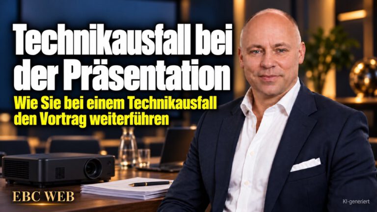 Technikausfall bei der Präsentation: Der Beamer bleibt dunkel. EBC Eller Business Consulting zeigt, wie Ausdrucke den Vortrag in der Eigentümerversammlung retten.
