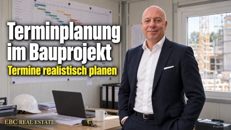 Terminplanung im Bauprojekt: Termine realistisch planen. EBC Real Estate erklärt Projektentwicklern Meilenstein, Projekthandbuch und Vertragsstrafe nach VOB/B.