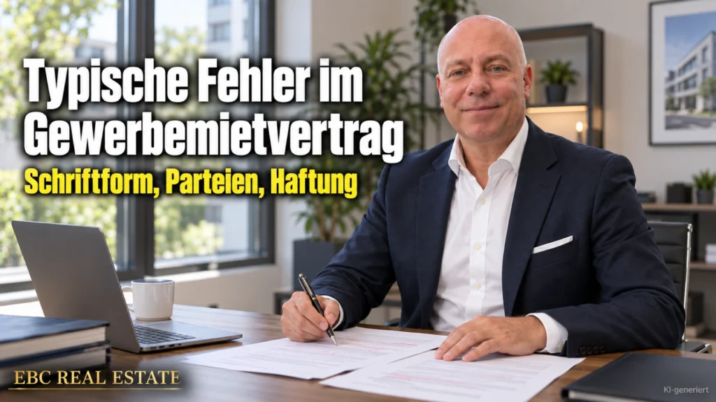 Typische Fehler im Gewerbemietvertrag: Schriftform, Parteien, Haftung. EBC Real Estate prüft für das Property Management Formularvertrag, AGB-Kontrolle und Konkurrenzschutz.