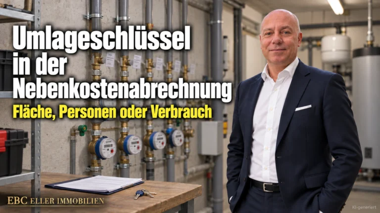 Umlageschlüssel in der Nebenkostenabrechnung: Fläche, Personen oder Verbrauch. EBC Eller Immobilien erklärt Hausverwaltungen Heizkostenverordnung und Zwischenablesung.