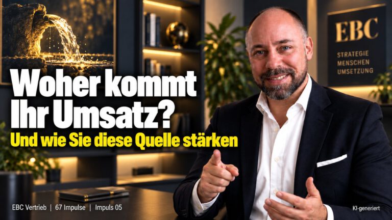 Umsatzquellen: Woher kommt Ihr Umsatz? Eine Frage beim Jahresgespräch. EBC Vertrieb zeigt, wie Umsatzanalyse und ABC-Analyse die Vertriebssteuerung schärfen.