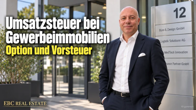 Umsatzsteuer bei Gewerbeimmobilien: Option und Vorsteuer. EBC Real Estate erklärt im Property und Asset Management die Option zur Umsatzsteuer und Herstellungskosten.