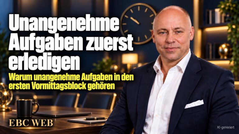 Unangenehme Aufgaben zuerst erledigen: Sieben Punkte auf der Liste. EBC Eller Business Consulting zeigt im Zeitmanagement, wie Tagesplanung Prokrastination beendet.