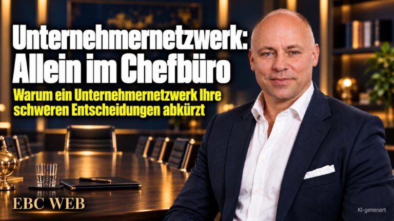 Unternehmernetzwerk: Allein im Chefbüro. Monate ohne Gleichgestellte. EBC Eller Business Consulting zeigt Inhabern, wie Erfa-Kreis und kollegiale Beratung Entscheidungen stützen.