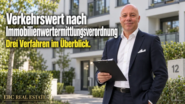 Verkehrswert nach Immobilienwertermittlungsverordnung: Drei Verfahren im Überblick. EBC Real Estate erklärt Gutachtern Bodenrichtwert, Kaufpreissammlung und Sachwertfaktor.