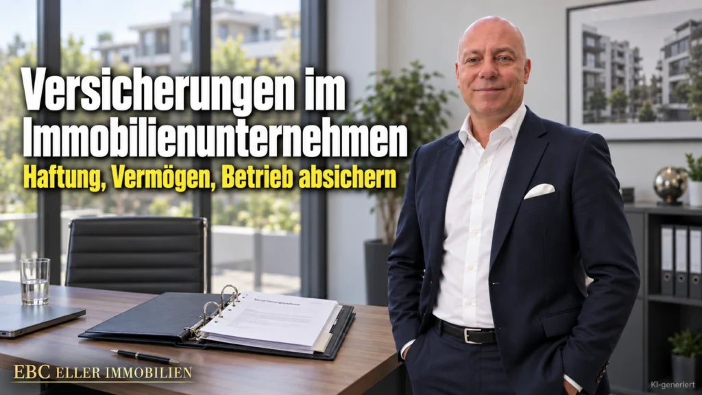 Versicherungen im Immobilienunternehmen: Haftung, Vermögen, Betrieb absichern. EBC Eller Immobilien prüft für Hausverwaltungen Vermögensschadenhaftpflicht und Unterversicherung.