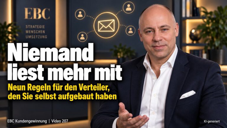 Verteiler pflegen: Neun Regeln. Viele Kontakte, keine Antwort. EBC Kundengewinnung zeigt, wie Newsletter und Rundschreiben Kundenbindung im Marketing stärken.