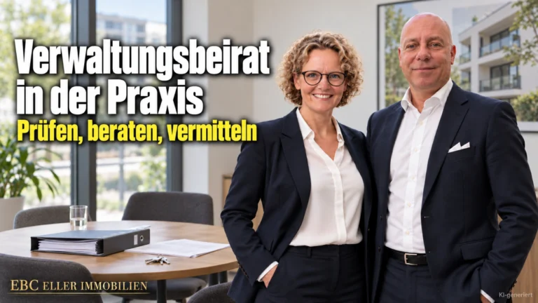Verwaltungsbeirat in der Praxis: Prüfen, beraten, vermitteln. EBC Eller Immobilien zeigt Hausverwaltungen, wie der Verwaltungsbeirat Jahresabrechnung und Wirtschaftsplan prüft.