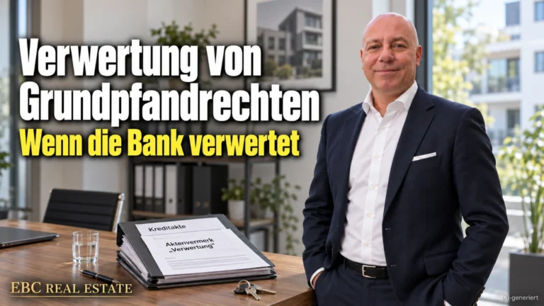 Verwertung von Grundpfandrechten: Wenn die Bank verwertet. EBC Real Estate erklärt Finanzierungsvermittlern sofortige Zwangsvollstreckung, Zwangsversteigerung und Zwangsverwaltung.