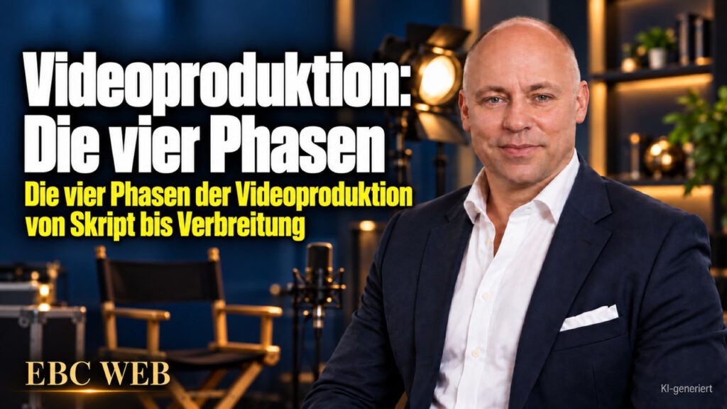 Videoproduktion: Die vier Phasen. Der Dreh ohne Skript. EBC Eller Business Consulting erklärt Vorproduktion bis Postproduktion für Expertenvideos im Videomarketing.