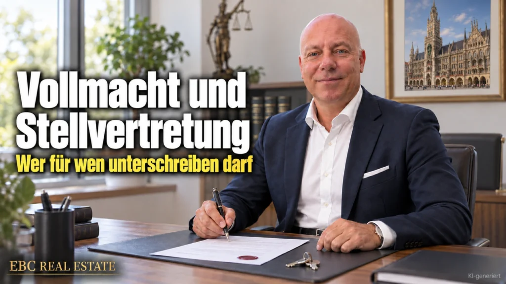 Vollmacht und Stellvertretung: Wer für wen unterschreiben darf. EBC Real Estate erklärt Investoren und Hausverwaltungen Vollmacht, Prokura und Auflassung.
