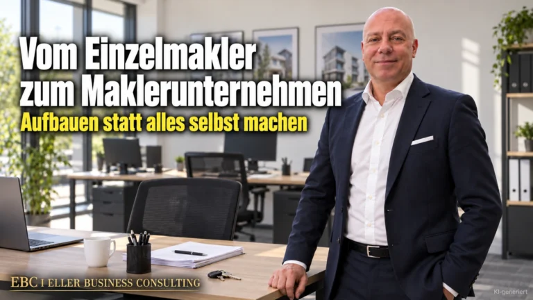 Vom Einzelmakler zum Maklerunternehmen: Aufbauen statt alles selbst machen. EBC Eller Business Consulting ordnet Aufbauorganisation, Ablauforganisation und Stellenbeschreibung.