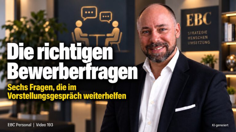 Vorstellungsgespräch: Fragen, die Bewerber zeigen. Guter Eindruck, falsche Einstellung. EBC Personal zeigt im Recruitment, welche Bewerberfragen eine Fehlbesetzung verhindern.