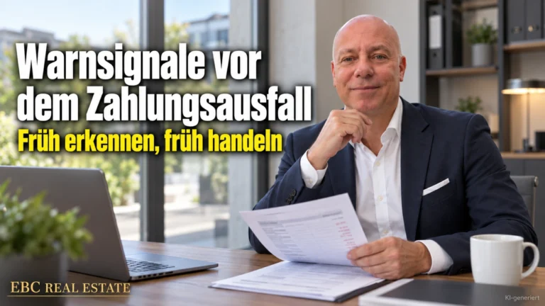 Warnsignale vor dem Zahlungsausfall: Früh erkennen, früh handeln. EBC Real Estate zeigt Investoren, wie Bonität, Verzugszinsen und SCHUFA vor der Zwangsversteigerung warnen.