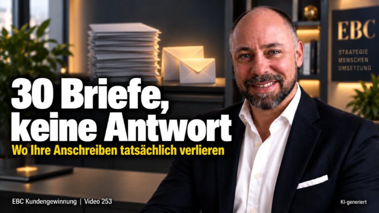 Werbebrief: Warum Beiräte nicht antworten. Dreißig Briefe, keine Antwort. EBC Kundengewinnung prüft Anschreiben, Überschriften und Werbetexte für die Kundenakquise im Marketing.