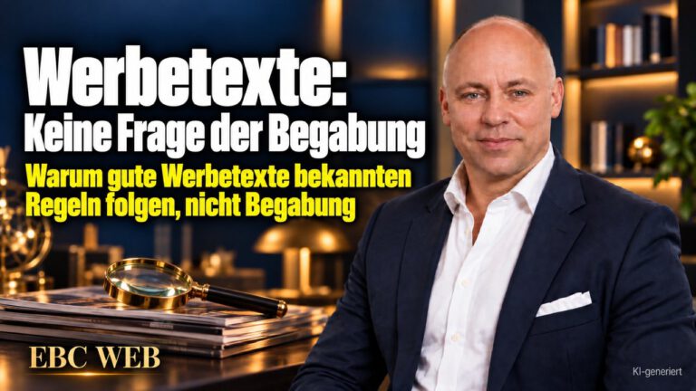 Werbetexte: Keine Frage der Begabung. Das liegt mir nicht. EBC Eller Business Consulting zeigt, wie Sie Anzeigen und Stellenanzeigen im Marketing selbst schreiben.
