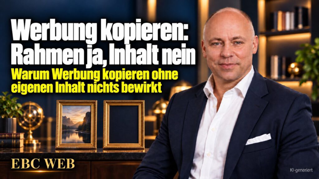 Werbung kopieren: Rahmen ja, Inhalt nein. Ein Name wird ausgetauscht. EBC Eller Business Consulting erklärt, warum Werbewirkung von Zielgruppe und eigenem Inhalt abhängt.