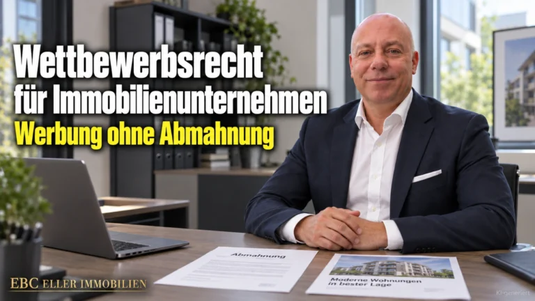 Wettbewerbsrecht für Immobilienunternehmen: Werbung ohne Abmahnung. EBC Eller Immobilien erklärt Immobilienmaklern Impressum, Energieausweis und Preisangabenverordnung in der Werbung.