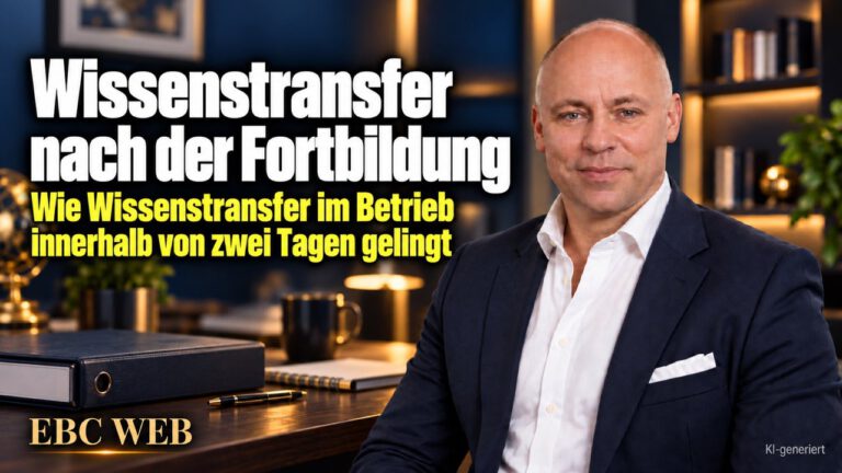 Wissenstransfer nach der Fortbildung: Der Ordner auf dem Schreibtisch. EBC Eller Business Consulting zeigt in der Personalführung, wie Lerntransfer im Betrieb gelingt.