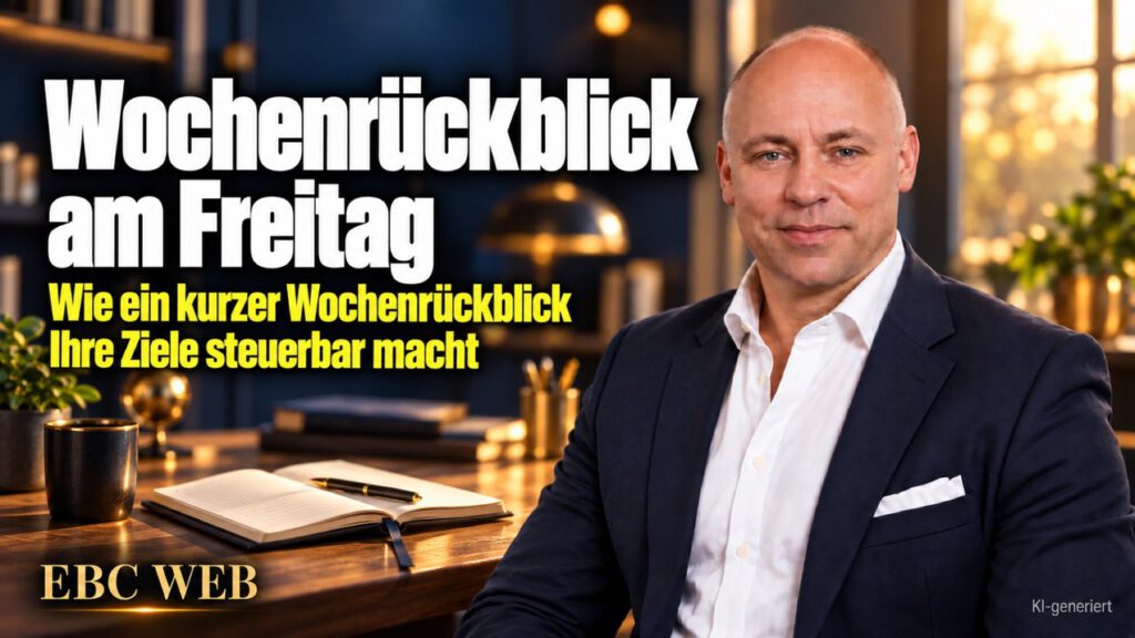 Wochenrückblick am Freitag: Unsicher im Herbst. EBC Eller Business Consulting zeigt, wie ein Wochenrückblick Fortschritt sichtbar macht und Ziele prüft.