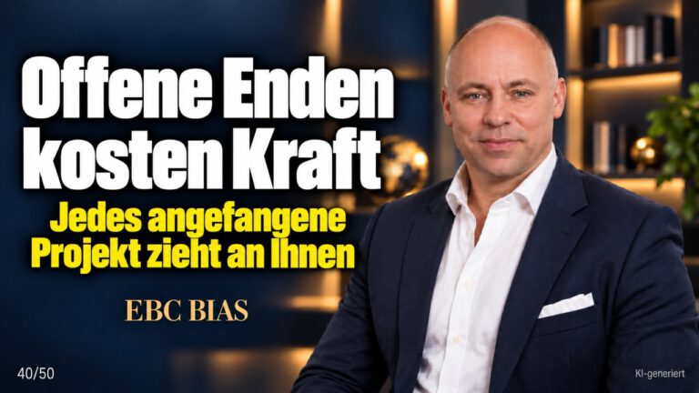 Zeigarnik-Effekt: Was offene Enden kosten. Die eine offene Sache. EBC Bias zeigt, wie Selbstorganisation und Projektsteuerung offene Aufgaben sauber abschließen.