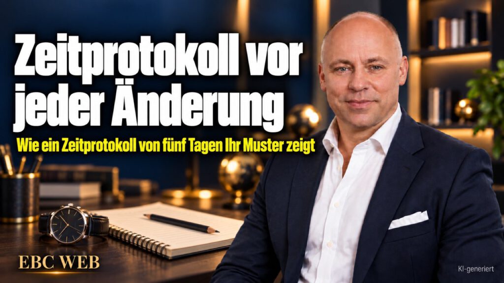 Zeitprotokoll vor jeder Änderung: Alles fühlt sich falsch an. EBC Eller Business Consulting zeigt, wie ein Zeitprotokoll Unterbrechungen und Gewohnheiten sichtbar macht.