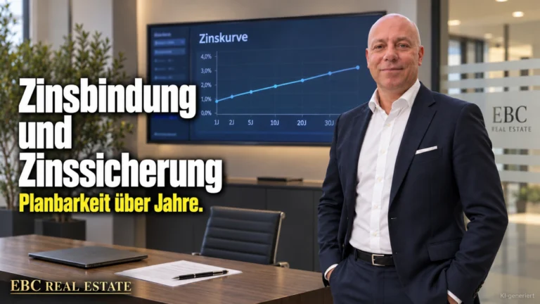 Zinsbindung und Zinssicherung: Planbarkeit über Jahre. EBC Real Estate erklärt Finanzierungsvermittlern Zinsänderungsrisiko, EURIBOR und Vorfälligkeitsentschädigung.