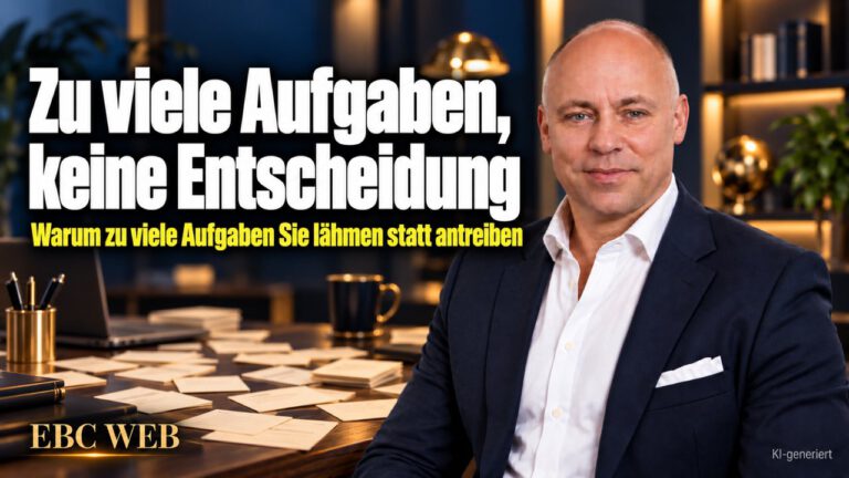 Zu viele Aufgaben, keine Entscheidung: Vierzehn Punkte auf der Liste. EBC Eller Business Consulting zeigt, wie klare Prioritäten das Aufschieben bei Vorhaben beenden.