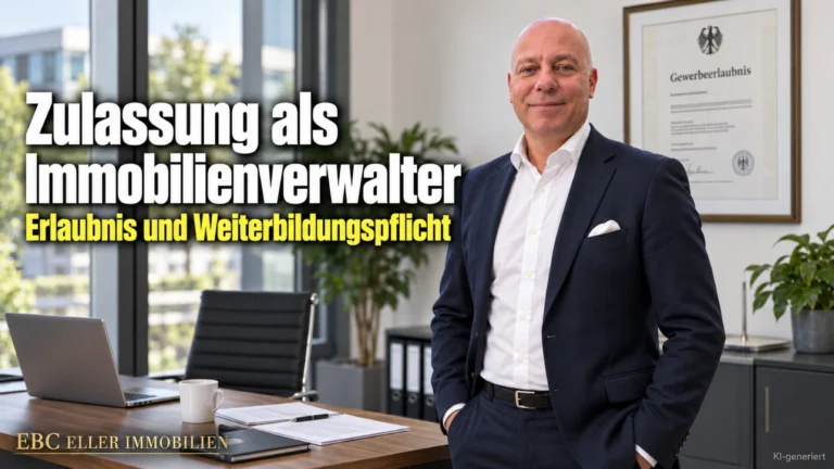 Zulassung als Immobilienverwalter: Erlaubnis und Weiterbildungspflicht. EBC Eller Immobilien erklärt Hausverwaltungen, welche Erlaubnis sie brauchen und welche Weiterbildung Pflicht ist.