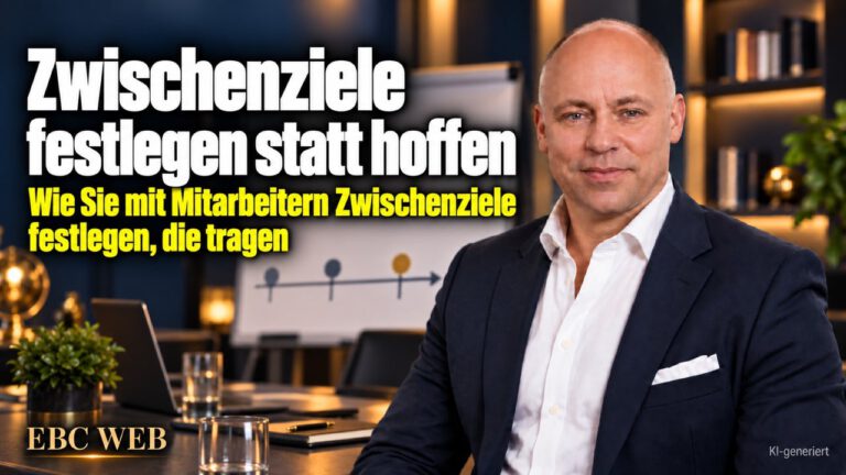 Zwischenziele festlegen statt hoffen: Seit August dasselbe Ziel. EBC Eller Business Consulting zeigt in der Personalführung, wie Meilensteine die Zielvereinbarung tragen.